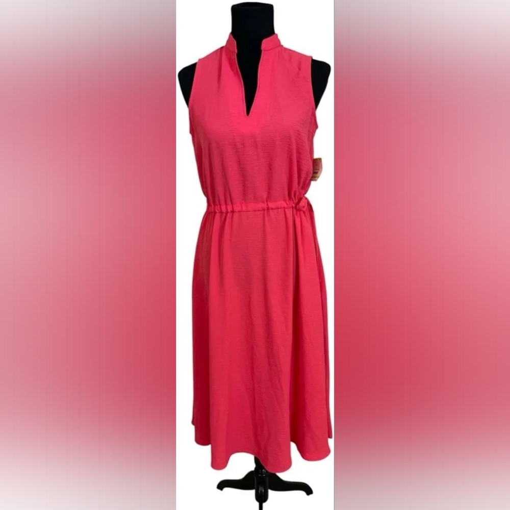 Anne Klein Coral Sleeveless V-Neck Maxi Dress